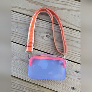 NWOT- Clear and Orange Crossbody Bag